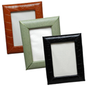 Luggage, Jade and Black 5 x 7 Croco-Embossed Leather Picture Frames