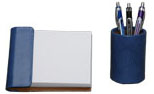 blue croco leather desk accessories set