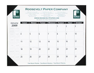 custom printed monthly desk pad calendar