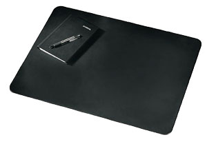 large black leather conference pad