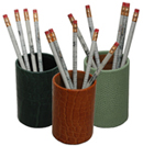 reptile-grain leather pen and pencil holders