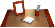 croco leather desk pad set
