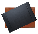 black and tan leather desk pad blotters