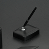 black leather single pen stand