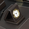 cocoa brown leather folding alarm clock