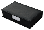 black topgrain leather note holder