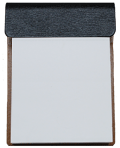 black glazed textured leather memo pad holder