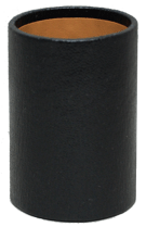 black glazed textured leather pencil cup