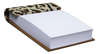 leopard print fabric covered note pad holder
