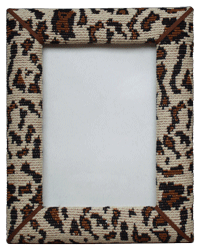 photo frame covered in leopard-pring tapestry fabric