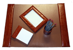 medium 4-piece genuine leather desk set
