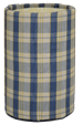 blue and cream plaid covered pencil cup